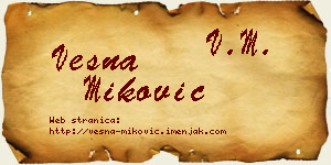 Vesna Miković vizit kartica